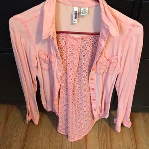 Ladies button down shirt with Lacey back